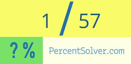What is 1 out of 57 as a percentage ? 1 out of 57 as a percent