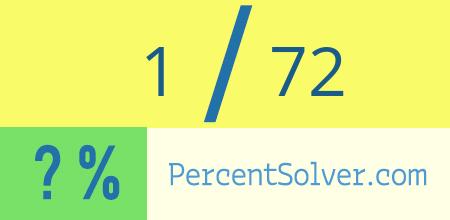 What is 1 out of 72 as a percentage ? 1 out of 72 as a percent