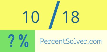 What is 10 out of 18 as a percentage ? 10 out of 18 as a percent
