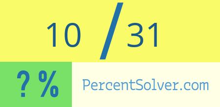 What is 10 out of 31 as a percentage ? 10 out of 31 as a percent