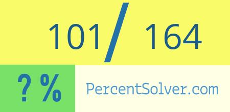 What is 101 out of 164 as a percentage ? 101 out of 164 as a percent