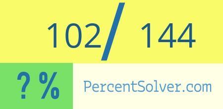 102 out of 144 as a percent