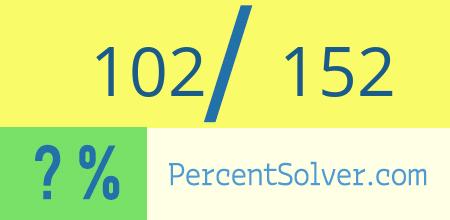 What is 102 out of 152 as a percentage ? 102 out of 152 as a percent