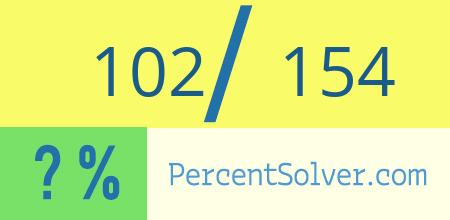 What is 102 out of 154 as a percentage ? 102 out of 154 as a percent