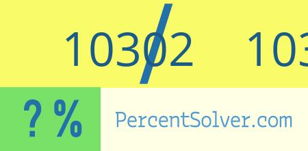 What is 10302 out of 103016 as a percentage ? 10302 out of 103016 as a percent