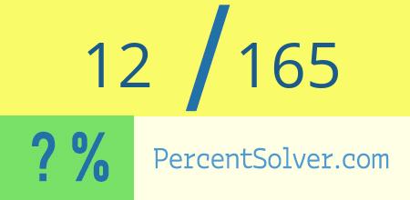 What is 12 out of 165 as a percentage ? 12 out of 165 as a percent