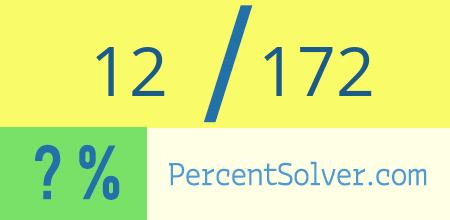 What is 12 out of 172 as a percentage ? 12 out of 172 as a percent