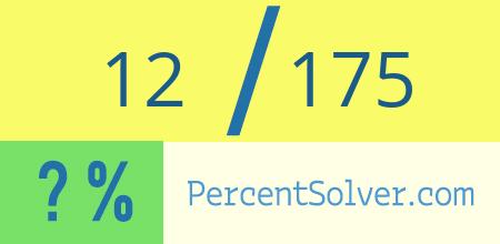 What is 12 out of 175 as a percentage ? 12 out of 175 as a percent