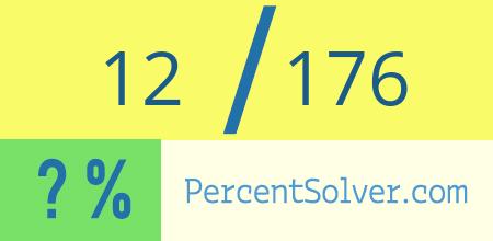 What is 12 out of 176 as a percentage ? 12 out of 176 as a percent