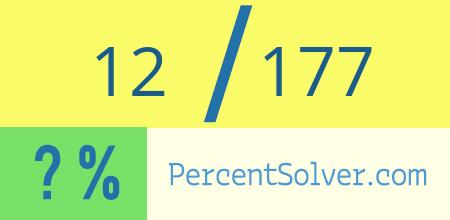 What is 12 out of 177 as a percentage ? 12 out of 177 as a percent