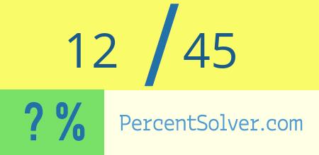What is 12 out of 45 as a percentage ? 12 out of 45 as a percent