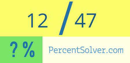 What is 12 out of 47 as a percentage ? 12 out of 47 as a percent