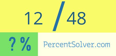 What is 12 out of 48 as a percentage ? 12 out of 48 as a percent