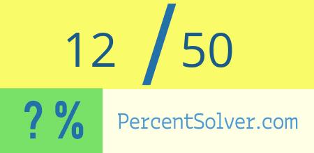 What is 12 out of 50 as a percentage ? 12 out of 50 as a percent