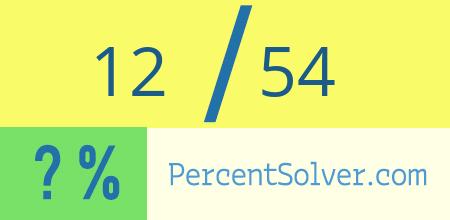 What is 12 out of 54 as a percentage ? 12 out of 54 as a percent
