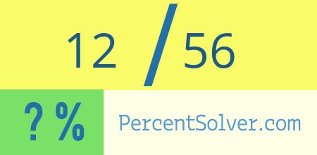 What is 12 out of 56 as a percentage ? 12 out of 56 as a percent