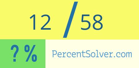 What is 12 out of 58 as a percentage ? 12 out of 58 as a percent
