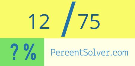 What is 12 out of 75 as a percentage ? 12 out of 75 as a percent