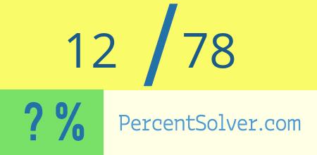 What is 12 out of 78 as a percentage ? 12 out of 78 as a percent