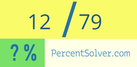 What is 12 out of 79 as a percentage ? 12 out of 79 as a percent