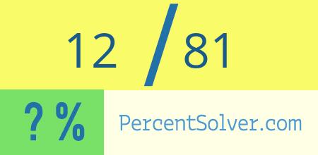 What is 12 out of 81 as a percentage ? 12 out of 81 as a percent