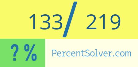 What is 133 out of 219 as a percentage ? 133 out of 219 as a percent