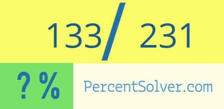133 out of 231 as a percent