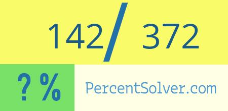 What is 142 out of 372 as a percentage ? 142 out of 372 as a percent
