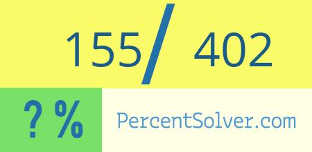What is 155 out of 402 as a percentage ? 155 out of 402 as a percent