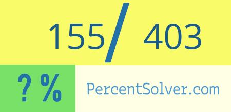 What is 155 out of 403 as a percentage ? 155 out of 403 as a percent