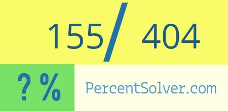 What is 155 out of 404 as a percentage ? 155 out of 404 as a percent