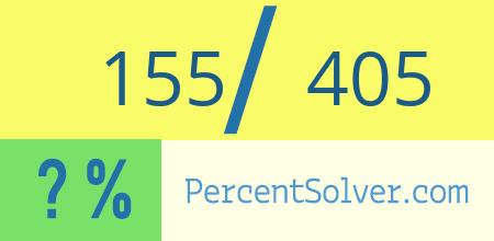 What is 155 out of 405 as a percentage ? 155 out of 405 as a percent