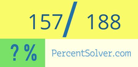 What is 157 out of 188 as a percentage ? 157 out of 188 as a percent