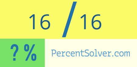 What is 16 out of 16 as a percentage ? 16 out of 16 as a percent