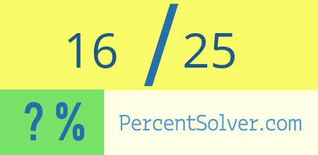 What is 16 out of 25 as a percentage ? 16 out of 25 as a percent