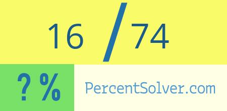 16 out of 74 as a percent