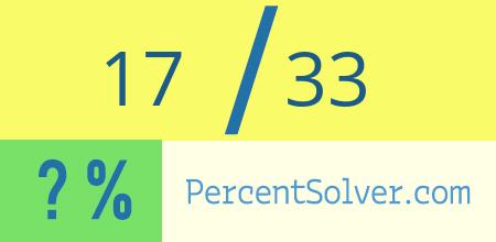 What is 17 out of 33 as a percentage ? 17 out of 33 as a percent