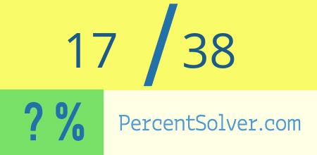 What is 17 out of 38 as a percentage ? 17 out of 38 as a percent