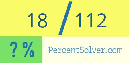What is 18 out of 112 as a percentage ? 18 out of 112 as a percent