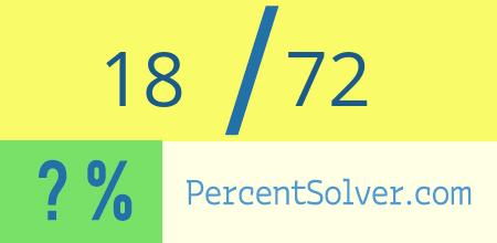 18 out of 72 as a percent