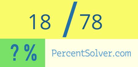 What is 18 out of 78 as a percentage ? 18 out of 78 as a percent