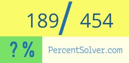 189 out of 454 as a percent