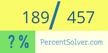 189 out of 457 as a percent