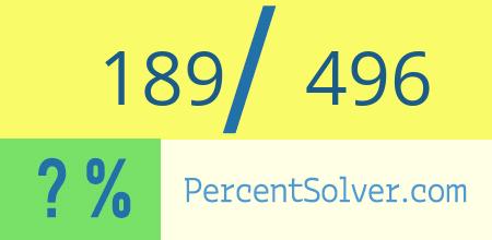 189 out of 496 as a percent