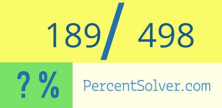 189 out of 498 as a percent