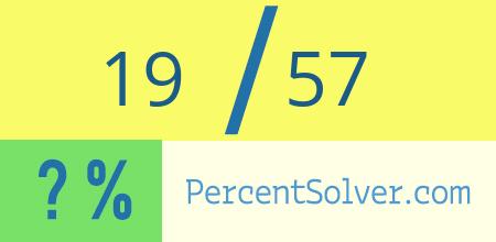 What is 19 out of 57 as a percentage ? 19 out of 57 as a percent