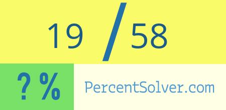 What is 19 out of 58 as a percentage ? 19 out of 58 as a percent