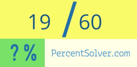 What is 19 out of 60 as a percentage ? 19 out of 60 as a percent