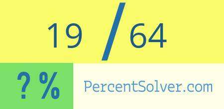 What is 19 out of 64 as a percentage ? 19 out of 64 as a percent
