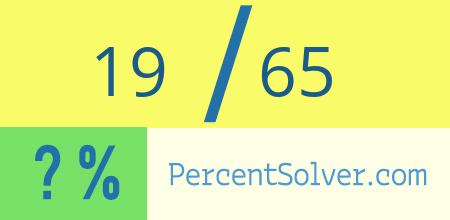 What is 19 out of 65 as a percentage ? 19 out of 65 as a percent